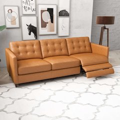 Christopher Tan Leather Electric Inclining Sofa
