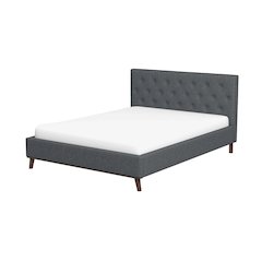 Graceville Dark Grey Fabric Platform King Bed
