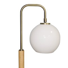 Auris White Globe Lampshade Table Lamp with Marble Base