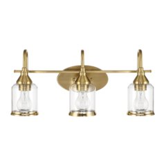 Twilight Three Lights Brushed Gold Contemporary Vanity Light
