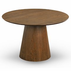 Palamedes Solid Wood Round Table in Walnut