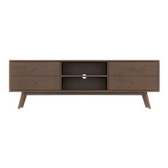 Caroline Mid-Century Modern Style Walnut TV Stand Up To 72"