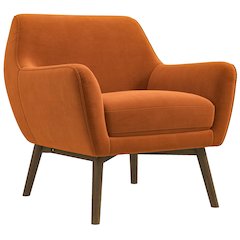 Panom Burnt Orange Velvet Lounge Chair