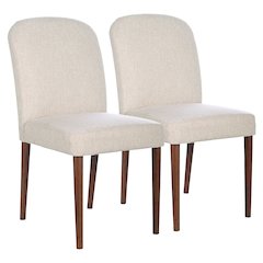 Capri Beige Fabric Dining Chair (Set Of 2)