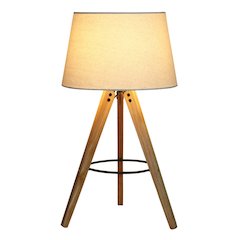 Birch Three Legged Wooden Bar Table Lamp - Natural