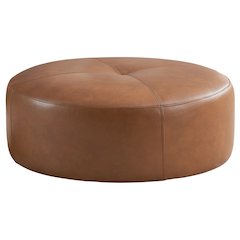 Rochelin Tan Leather Ottoman