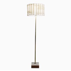 Viora Marble Base Floor Lamp - Dark Brown and White