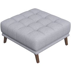 Addison Square Light Grey Upholstered Ottoman