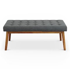 Delilah Modern Dark Gray Fabric Bench