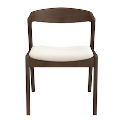 Dakota  Solid Wood Cream Velvet Dining Chair (Set Of 2)