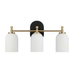 Three Lights Vanity Brushed Gold Bathroom Wall Light for Bathroom Over Mirror