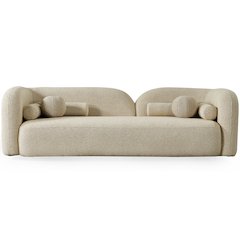 Donna Japandi Style Ivory Boucle Sofa
