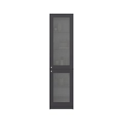 Modern Storage Cabinet with 5 Shelves and Glass Front, Minimalist Design