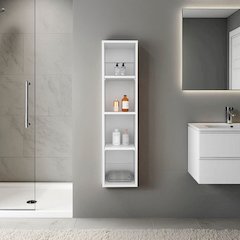 Kora Wall-Mounted Bathroom Cabinet with Open Shelves and Slim Vertical Design