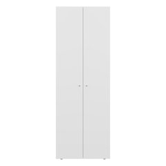 2-Door Wardrobe Cabinet, 4 Shelves, Vertical Storage, 66.9"H – Bedroom, White