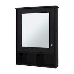 Poston Medicine Cabinet With a Door And Included Mirror, Wenge