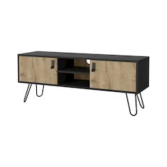 Kimball Hairpin Legs TV Rack, Media Unit with 2 Doors and Open Shelves