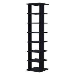 7-Tier Tall Vertical Shoe Rack, Freestanding Organizer with Open Shelves, Wenge