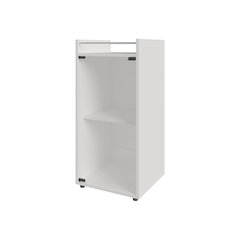 Glass Door Bar Cabinet with Shelves, White