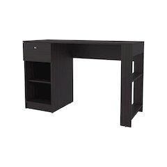 Sun City Computer Desk with a Drawer and Open Storage, Wengue