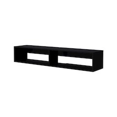 Central Floating media rack in melamine with two shelves,Wenge