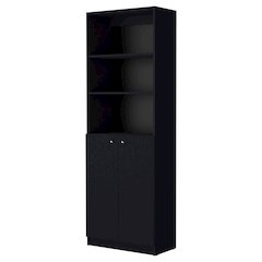 Sutton 2-Door Bookcase, Storage with Multi-Level Shelves, Wenge