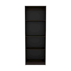 Bear Flat Bookcase with Open Storage and 4 Shelves ,Stained Walnut