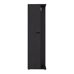 FM FURNITURE Harper Broom Cabinet, with 2 doors, 3 shelves and a holder,WENGUE