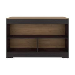 Worland,Kitchen Island with Open Storage and Multi-Purpose Shelving,Wenge