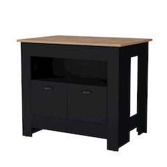 Theba Kitchen Island, whit 2 doors, 3 shelves