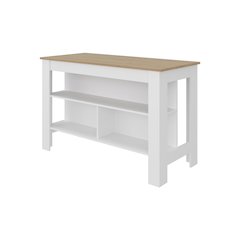 Yoder Kitchen Island with Open Storage Shelves for Home Organization