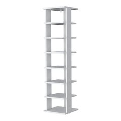 7-Tier Tall Vertical Shoe Rack, Freestanding Organizer with Open Shelves, White