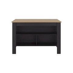 FM FURNITURE Aiken Broom Cabinet with Storage Shelves and Broom Hangers, WENGUE