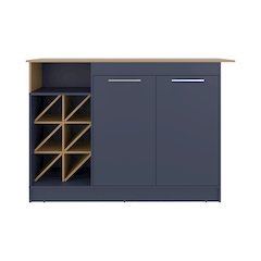 Kitchen cabinet with island, bottle rack, and shelves for organizing your home
