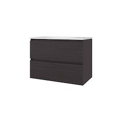 Smoot Floating Vanity with Two Drawers and Sink, Wengue