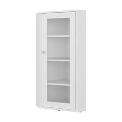Cover Modern Corner Display Cabinet with Glass Door and Shelves