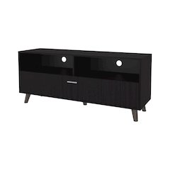 Wenge City Tv Stand 60" with Open Storage and 1 Door, Wengue