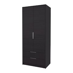 Forest 2 Door Wardrobe with Hanging Rod and 2 Drawers, Wengue