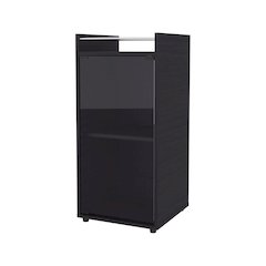 Glass Door Bar Cabinet with Shelves, Wenge