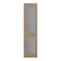 Modern Storage Cabinet with 5 Shelves and Glass Front, Minimalist Design