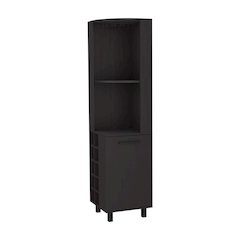 Leah Corner Bar cabinet with ample storage and wine rack, Wengue