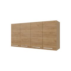Lyman Wall Cabinet kitchen in Melamine wit 4 Doors , Natural Oak