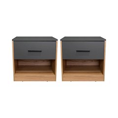 Lund Set of 2 Dressers, High Capacity Bedroom Storage Furniture,Wenge