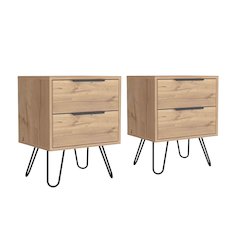 Seneca Set of 2 Modern Nightstands with 2 Drawers – Functional, Wenge