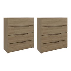 ArcadiaSet of 2 Wenge Dressers – Modern Bedroom Storage Furniture