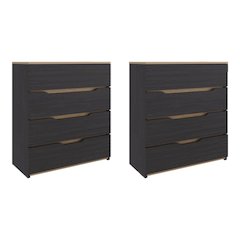Arcadia Set of 2 White Dressers – Modern Bedroom Storage Furniture