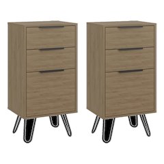 Taylors Set of 2 Modern 4-Drawer Dressers with Metal Legs for Bedroom Storage