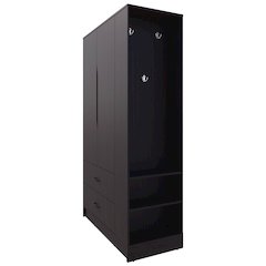 Sehili Wardrobe, 3 Doors, 1 Drawer, Side Shelves, Hanging Rods, Wenge