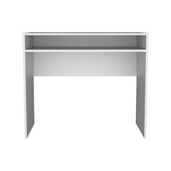 Estill Desk in Melamine With Storage, White