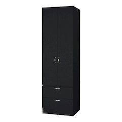 Tall Mayer Wardrobe in Melamine with Two Doors and Two Drawers